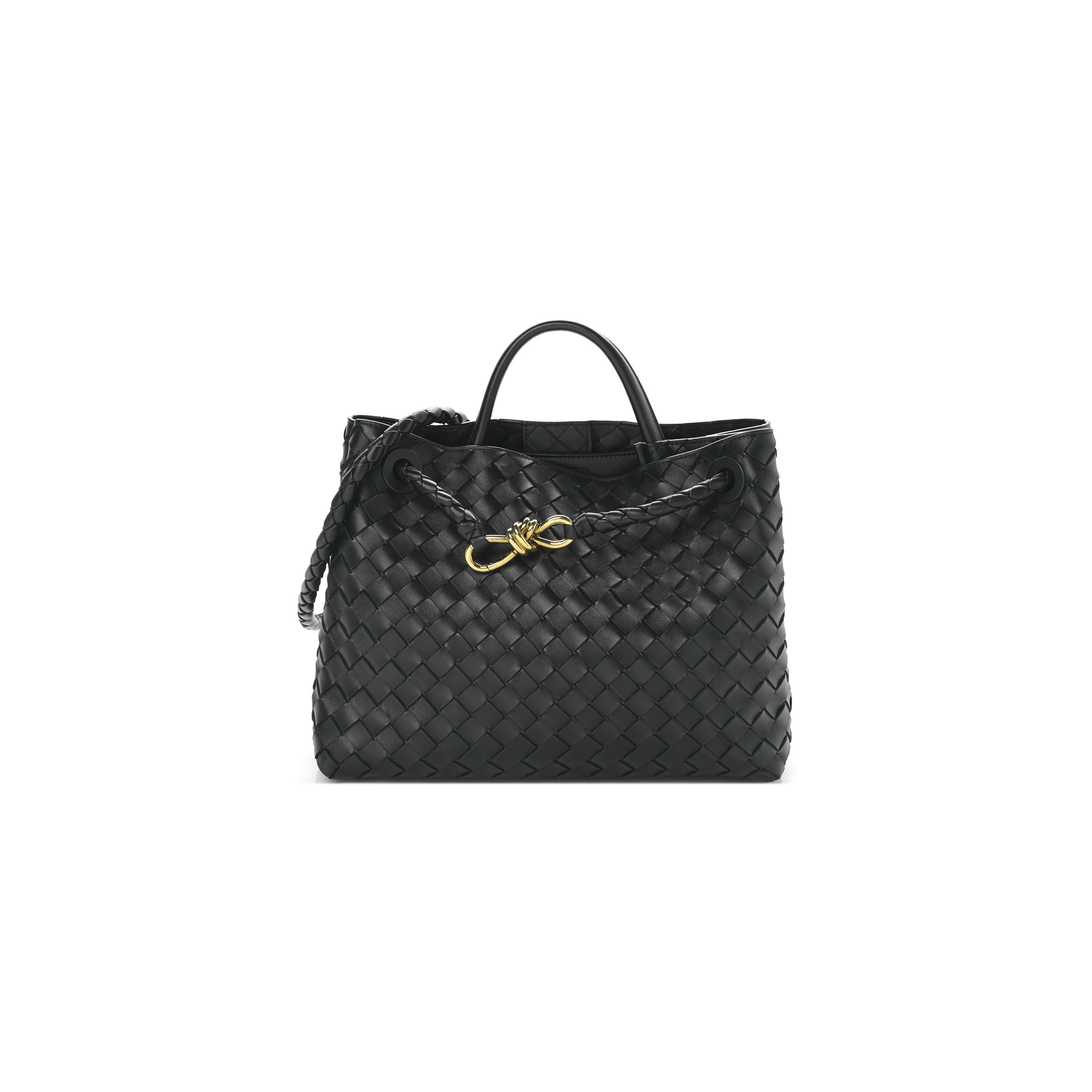 BOTTEGA VENETA NAPPA INTRECCIATO MEDIUM ANDIAMO SHOULDER BAG BLACK  (32*25*11cm)